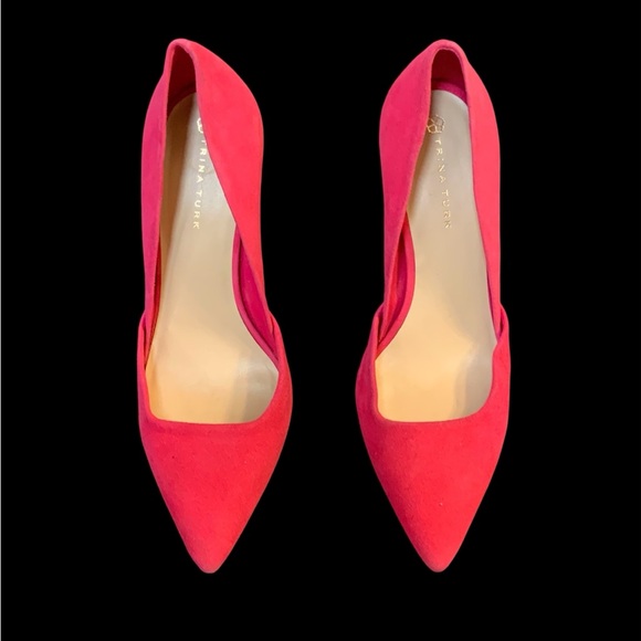 Trina Turk Women’s Hollywood Vivid Pink Suede Heels - Picture 1 of 10